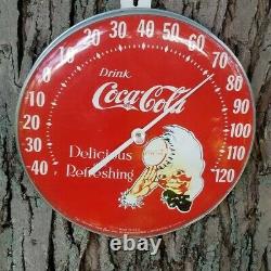 VintageCoca Cola Ohio Jumbo Dial Thermometer With1940's Sprite Boy Logo