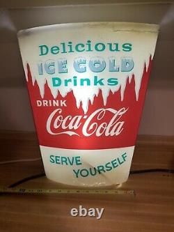 VintageRare Coca-Cola lighted cup sign display rare Vintage Die Cut