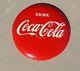 Vintage 16 Inch Tin Coca Cola Button Sign in Amazing Condition Drink Coke