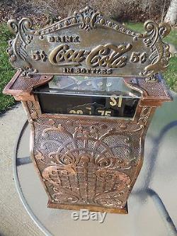 Vintage 1910 Rare MICHIGAN Candy Store Cash Register model 7 withCoca-Cola Topper