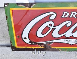 Vintage 1920s DRINK Coca Cola Coke SODA POP SSP Porcelain Advertising Sign