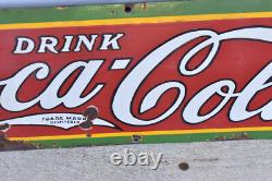 Vintage 1920s DRINK Coca Cola Coke SODA POP SSP Porcelain Advertising Sign