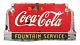 Vintage 1930's Coca Cola Fountain Service Soda Pop Porcelain Metal Sign 27 Long