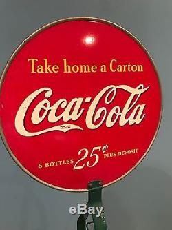 Vintage 1930's Coca Cola Rack Display with Sign Six Pack Drink Soda Advertising