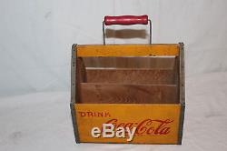 Vintage 1930's Coca Cola Soda Pop Wood Bottle 6 Pack Carrier Sign