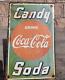 Vintage 1930's Old Antique Rare Coca-Cola Candy Soda Porcelain Enamel Sign Board