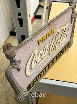 Vintage 1930s' Coca-Cola Fountain Service Sign Cast Iron, 20x10