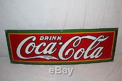 Vintage 1931 Drink Coca Cola Soda Pop Gas Station 30 Porcelain Metal Sign