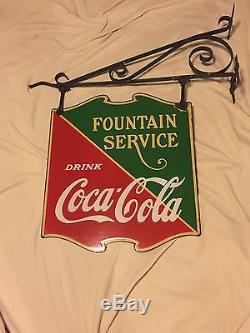 Vintage 1933 Coca Cola Double Sided Porcelain Sign