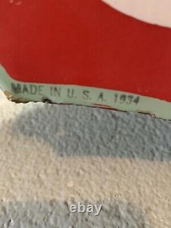 Vintage 1934 Porcelain Coca-Cola Sign 27x14