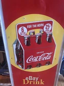 Vintage 1938 COCA COLA PILASTER SIGN Take Home a Carton 6 Pack