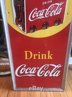 Vintage 1938 COCA COLA PILASTER SIGN Take Home a Carton 6 Pack