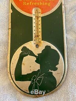 Vintage 1939 Coca Cola Silhouette Thermometer Advertising Sign