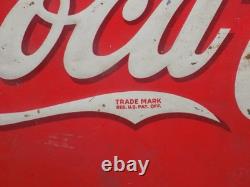 Vintage 1939 Drink Coca Cola Embossed Metal Sign
