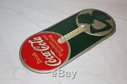 Vintage 1940 Coca Cola Soda Pop Bottle 16 Embossed Metal Thermometer SignWorks