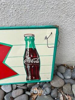 Vintage 1940's-1950's Coca Cola Sign of Good Taste Fishtail Metal Sign