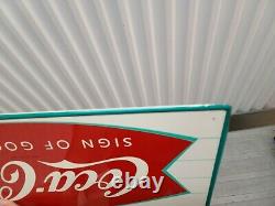 Vintage 1940's-1950's Coca Cola Sign of Good Taste Fishtail Metal Sign