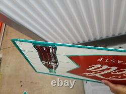 Vintage 1940's-1950's Coca Cola Sign of Good Taste Fishtail Metal Sign