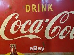 Vintage 1940's Coca Cola Double sided Flange Sign