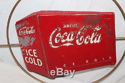 Vintage 1940's Coca Cola Kay Displays Soda Pop Machine 32 Embossed Metal Sign