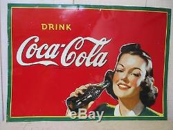 Vintage 1940's Coca Cola Sign No Reserve