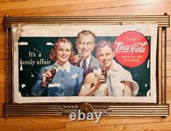 Vintage 1940s Coca Cola Advertising 1941 Sign With Kay Frame Orignal As Found