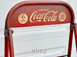 Vintage 1940s Coca Cola Soda Pop 6 Bottle Carton 25c 58 Metal Display Rack Sign