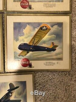 Vintage 1940s Coca-Cola World War 2 Airplane Advertisement Cardboard Signs