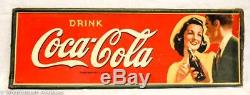 Vintage 1941 Coca Cola COKE Soda Pop Gas Station 34 Metal Sign