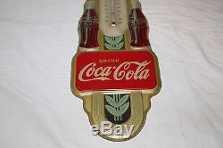 Vintage 1941 Coca Cola Soda Pop Bottle 16 Embossed Metal Thermometer SignWorks