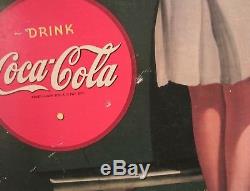 Vintage 1942 COCA-COLA Advertising Cardboard SIGN Original HTF Rare