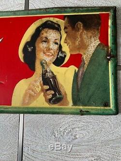 Vintage 1942 Coca Cola Metal Sign Original