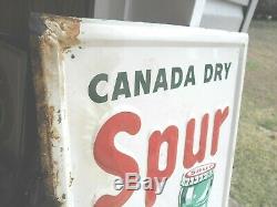 Vintage 1947 Canada Dry Spur Sign M. C. A 4ft 7 X 19 Embossed Sign
