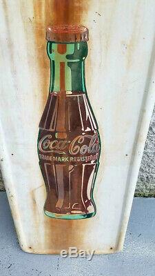 Vintage 1948 Coke Coca Cola Bottle Pilaster Button Sign