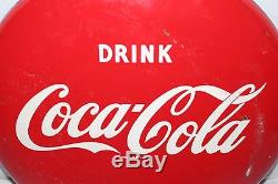 Vintage 1948 Drink Coca Cola Button Soda Pop 16 Metal Sign