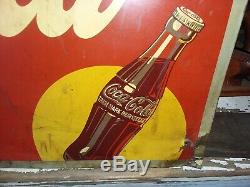 Vintage 1948 Drink Coca Cola Sign Coke Rare Antique Soda Store 27x19