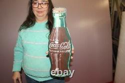Vintage 1949 Coca Cola Soda Pop Bottle 17 Embossed Metal Sign