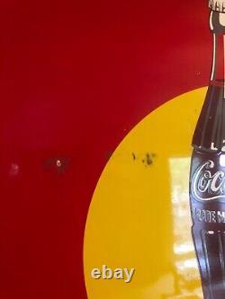Vintage 1949 Coca-Cola Vintage Metal GAS OIL SODA 2'x5