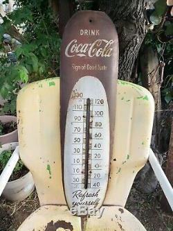 Vintage 1949 Coca-cola cigar thermometer sign of a good taste soda sign works