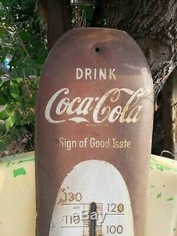 Vintage 1949 Coca-cola cigar thermometer sign of a good taste soda sign works