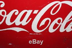 Vintage 1949 Drink Coca Cola Button Soda Pop 16 Metal Sign