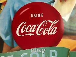 Vintage, 1950, Coke, Paper, Poster Sign, Pro-Mounted, Ready to hang, EX/EX+