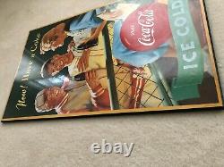 Vintage, 1950, Coke, Paper, Poster Sign, Pro-Mounted, Ready to hang, EX/EX+