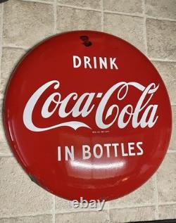 Vintage 1950's 24 Porcelain Coca Cola In Bottles Button Sign Coke Advertising