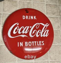 Vintage 1950's 24 Porcelain Coca Cola In Bottles Button Sign Coke Advertising