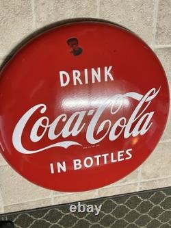 Vintage 1950's 24 Porcelain Coca Cola In Bottles Button Sign Coke Advertising