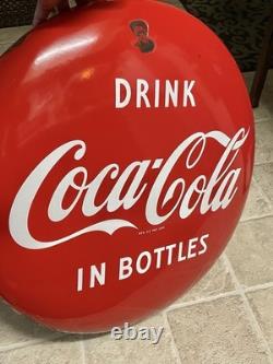 Vintage 1950's 24 Porcelain Coca Cola In Bottles Button Sign Coke Advertising