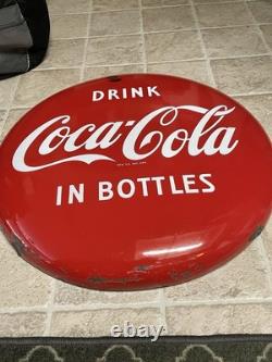 Vintage 1950's 24 Porcelain Coca Cola In Bottles Button Sign Coke Advertising