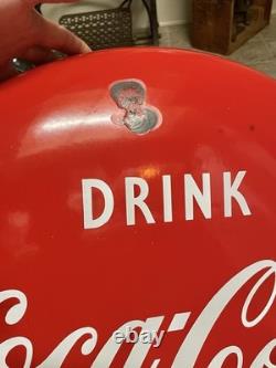 Vintage 1950's 24 Porcelain Coca Cola In Bottles Button Sign Coke Advertising