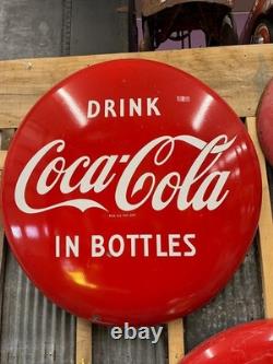 Vintage 1950's 36 inch Coca-Cola Button Sign